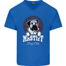 Mastiff Heart Funny Dog Mens V-Neck Cotton T-Shirt Royal Blue