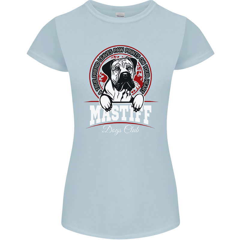 Mastiff Heart Funny Dog Womens Petite Cut T-Shirt Light Blue