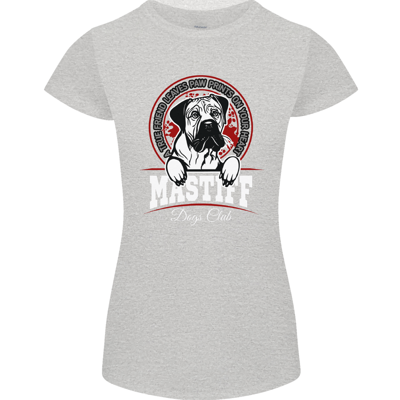 Mastiff Heart Funny Dog Womens Petite Cut T-Shirt Sports Grey