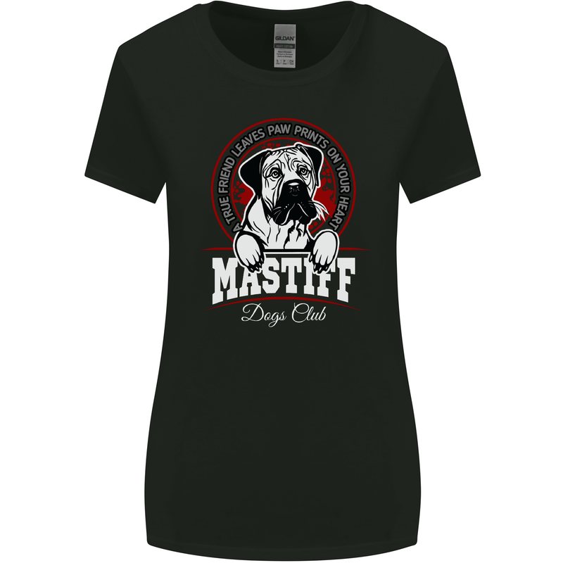 Mastiff Heart Funny Dog Womens Wider Cut T-Shirt Black