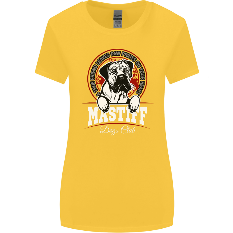 Mastiff Heart Funny Dog Womens Wider Cut T-Shirt Yellow
