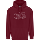 Mathematical Formula Funny Maths Childrens Kids Hoodie Maroon