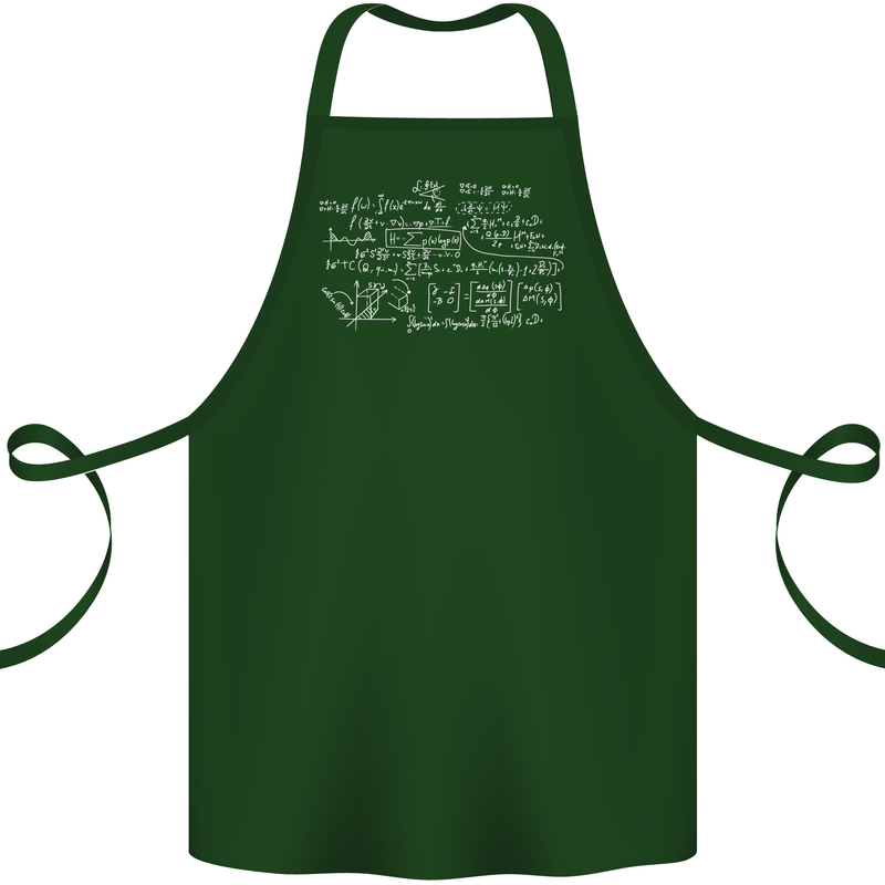 Mathematical Formula Funny Maths Cotton Apron 100% Organic Forest Green