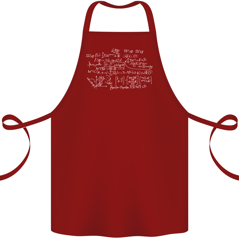 Mathematical Formula Funny Maths Cotton Apron 100% Organic Maroon