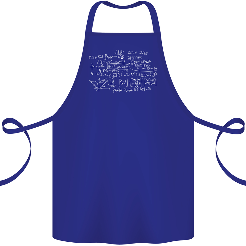 Mathematical Formula Funny Maths Cotton Apron 100% Organic Royal Blue