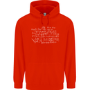 Mathematical Formula Funny Maths Mens 80% Cotton Hoodie Bright Red