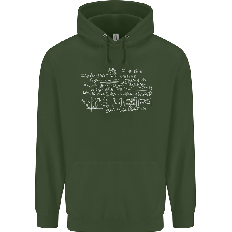 Mathematical Formula Funny Maths Mens 80% Cotton Hoodie Forest Green