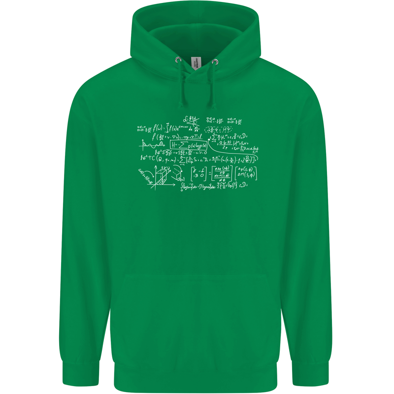 Mathematical Formula Funny Maths Mens 80% Cotton Hoodie Irish Green