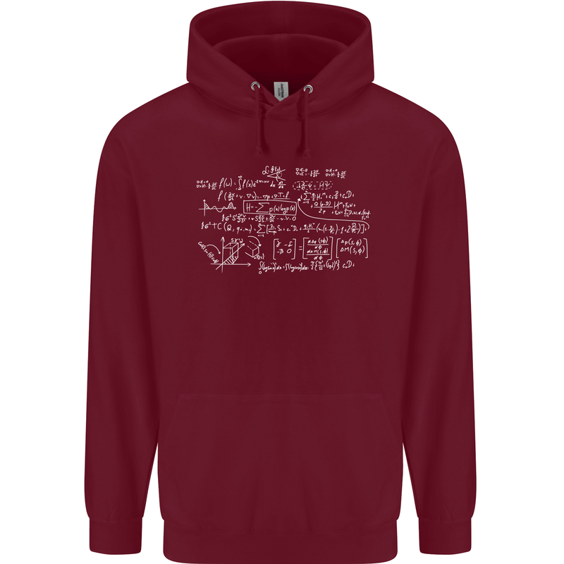 Mathematical Formula Funny Maths Mens 80% Cotton Hoodie Maroon