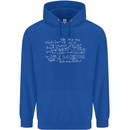 Mathematical Formula Funny Maths Mens 80% Cotton Hoodie Royal Blue