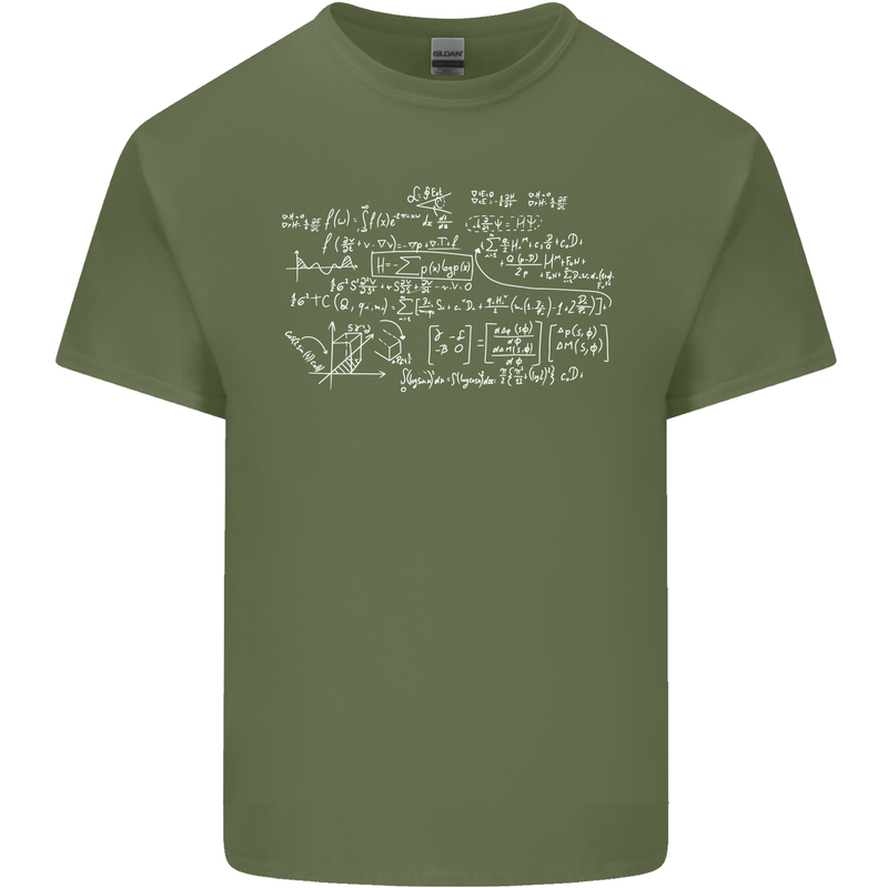 Mathematical Formula Funny Maths Mens Cotton T-Shirt Tee Top Military Green