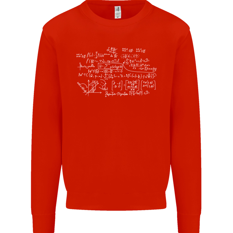 Mathematical Formula Funny Maths Mens Sweatshirt Jumper Bright Red