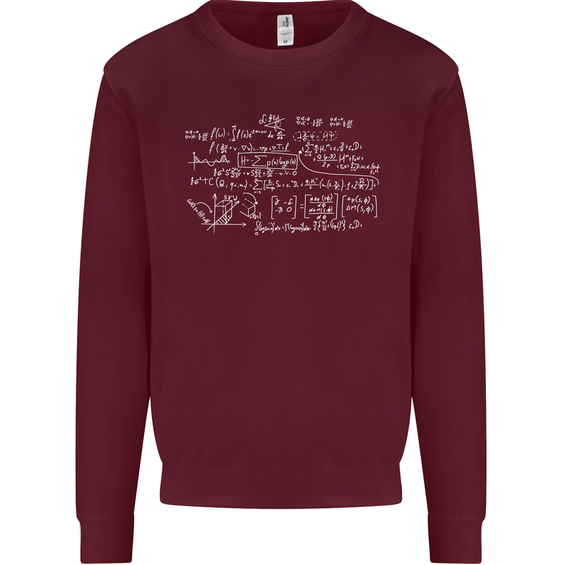 Mathematical Formula Funny Maths Mens Sweatshirt Jumper Maroon
