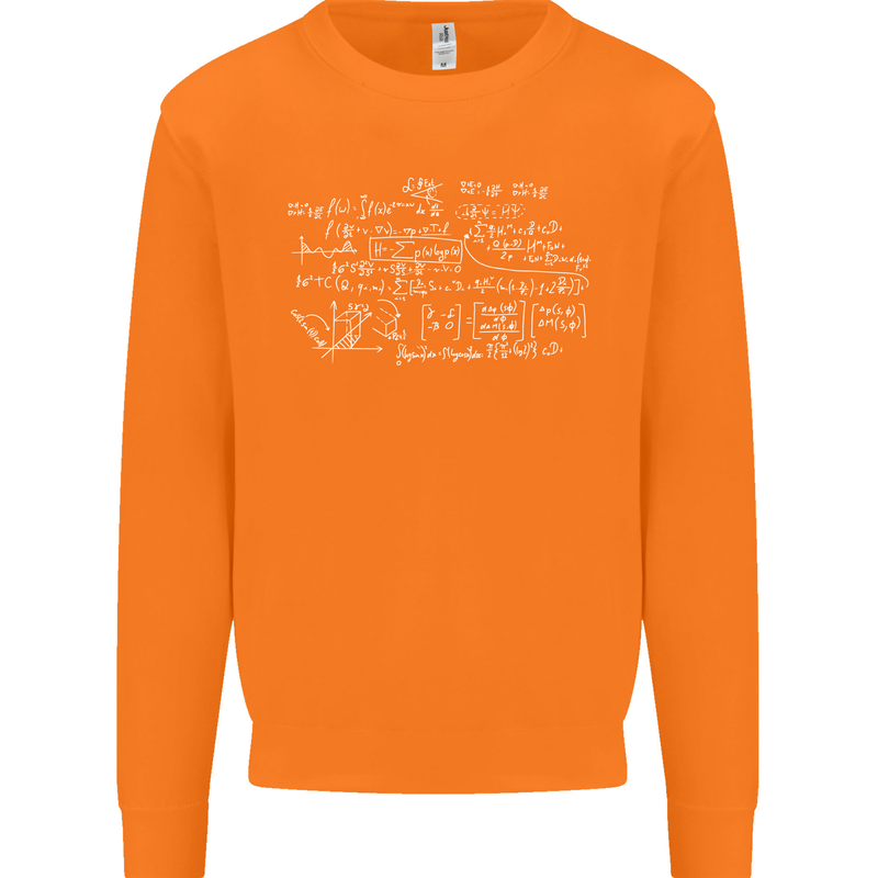 Mathematical Formula Funny Maths Mens Sweatshirt Jumper Orange