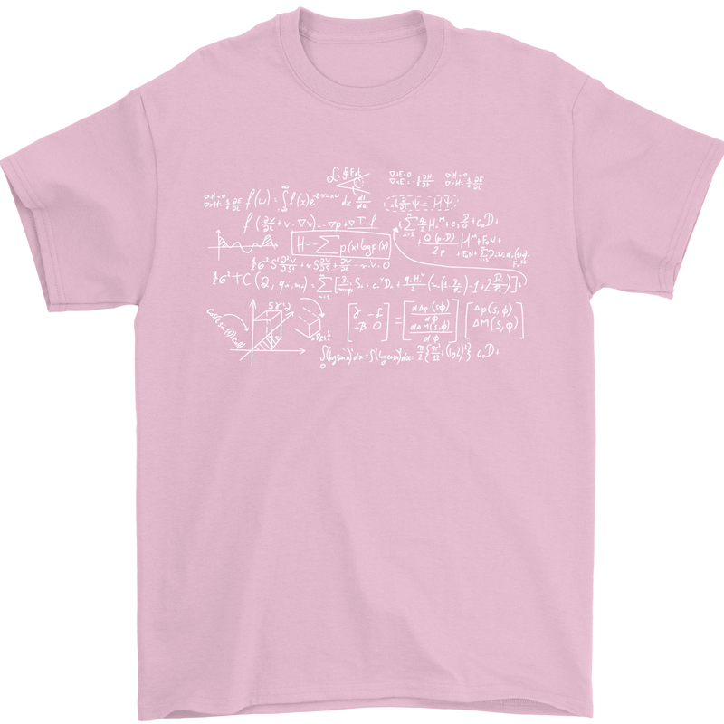 Mathematical Formula Funny Maths Mens T-Shirt Cotton Gildan Light Pink