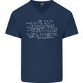 Mathematical Formula Funny Maths Mens V-Neck Cotton T-Shirt Navy Blue