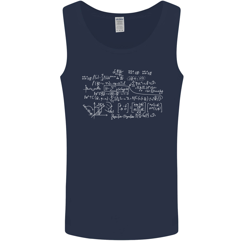 Mathematical Formula Funny Maths Mens Vest Tank Top Navy Blue