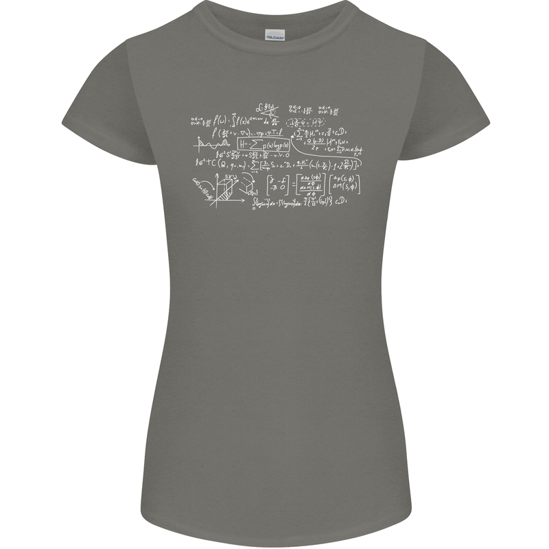 Mathematical Formula Funny Maths Womens Petite Cut T-Shirt Charcoal