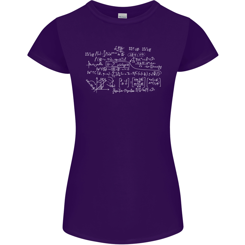 Mathematical Formula Funny Maths Womens Petite Cut T-Shirt Purple