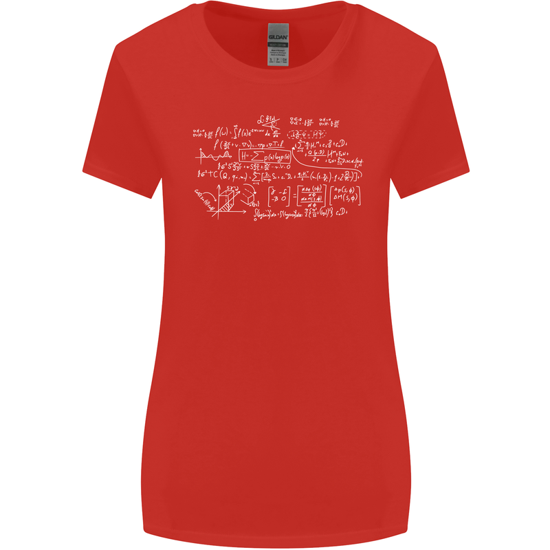 Mathematical Formula Funny Maths Womens Wider Cut T-Shirt Red