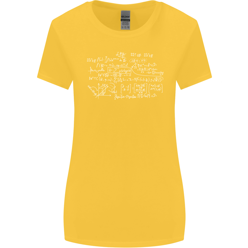 Mathematical Formula Funny Maths Womens Wider Cut T-Shirt Yellow