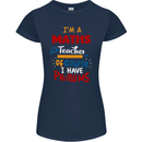Maths Teacher Have Problems Funny Teaching Womens Petite Cut T-Shirt Navy Blue