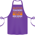 Maths Teachers Above Average Funny Teaching Cotton Apron 100% Organic Purple