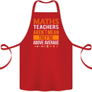 Maths Teachers Above Average Funny Teaching Cotton Apron 100% Organic Red