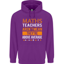 Maths Teachers Above Average Funny Teaching Mens 80% Cotton Hoodie Purple