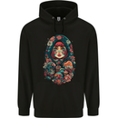 Matryoshka Doll Russian Girl Fantasy Mens 80% Cotton Hoodie Black
