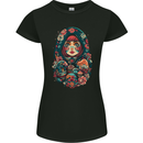 Matryoshka Doll Russian Girl Fantasy Womens Petite Cut T-Shirt Black