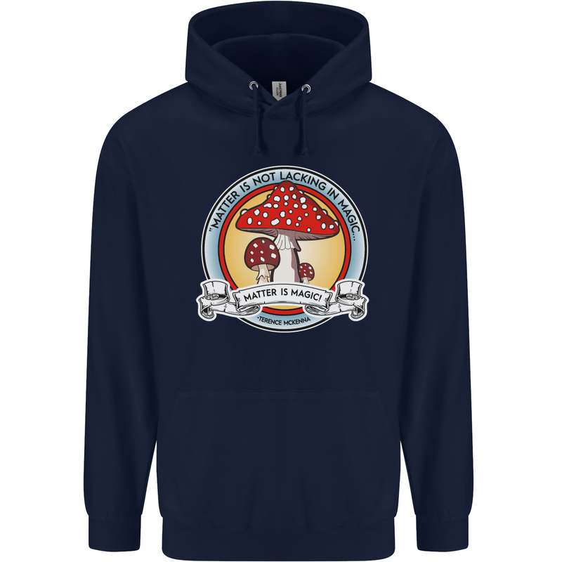 Matter Is Not Lacking in Magic Mushroom LSD Childrens Kids Hoodie Navy Blue