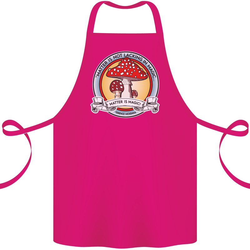 Matter Is Not Lacking in Magic Mushroom LSD Cotton Apron 100% Organic Pink