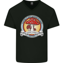 Matter Is Not Lacking in Magic Mushroom LSD Mens V-Neck Cotton T-Shirt Black