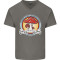 Matter Is Not Lacking in Magic Mushroom LSD Mens V-Neck Cotton T-Shirt Charcoal