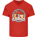 Matter Is Not Lacking in Magic Mushroom LSD Mens V-Neck Cotton T-Shirt Red
