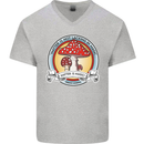 Matter Is Not Lacking in Magic Mushroom LSD Mens V-Neck Cotton T-Shirt Sports Grey