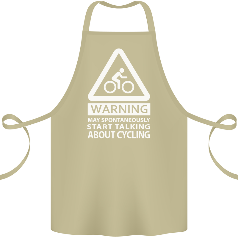 May Start Talking About Cycling Cyclist Cotton Apron 100% Organic Khaki