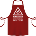 May Start Talking About Cycling Cyclist Cotton Apron 100% Organic Maroon