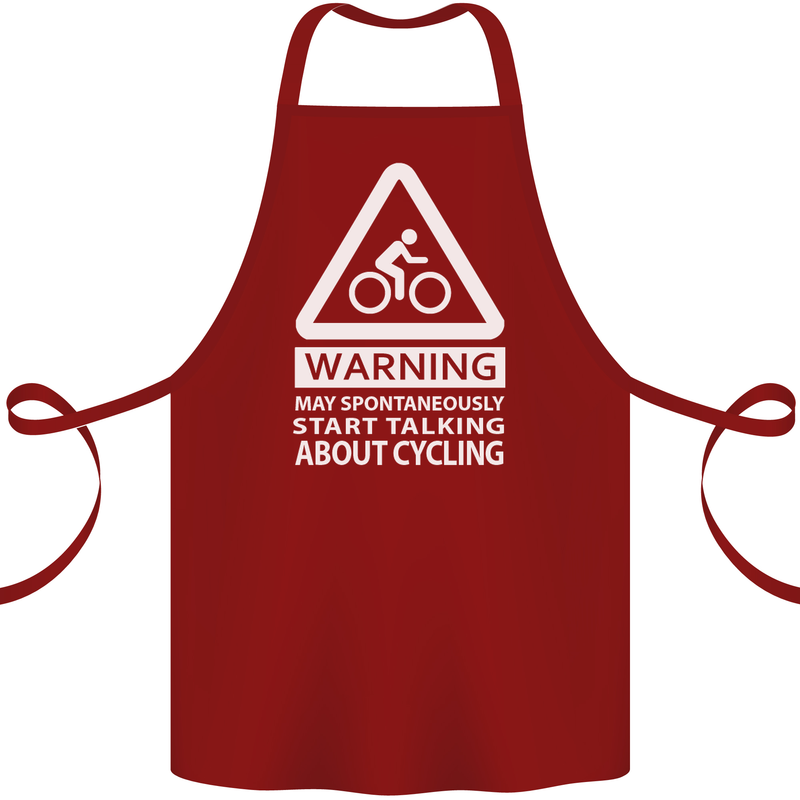 May Start Talking About Cycling Cyclist Cotton Apron 100% Organic Maroon