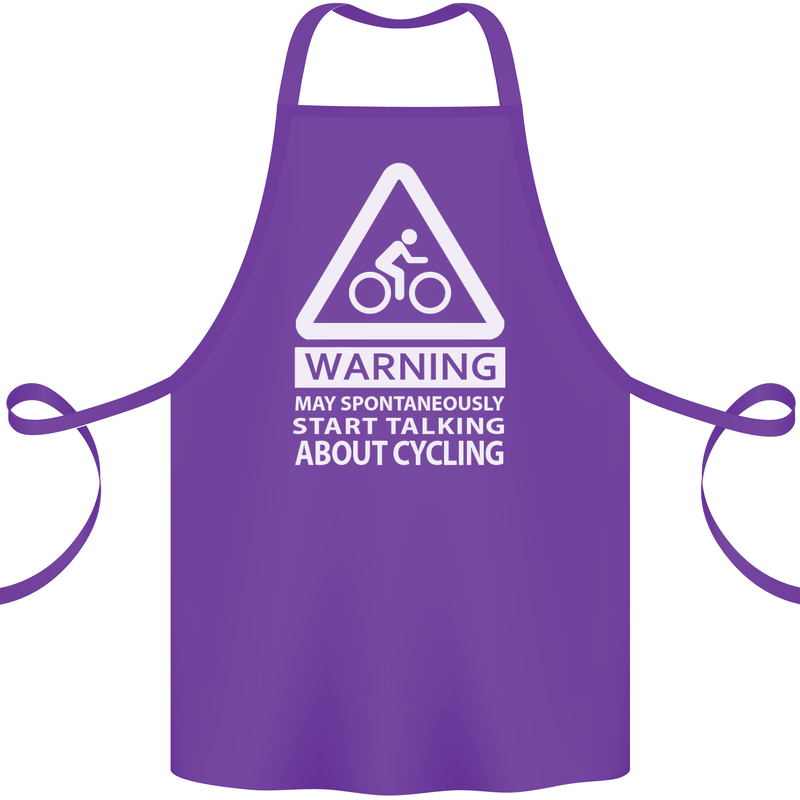 May Start Talking About Cycling Cyclist Cotton Apron 100% Organic Purple