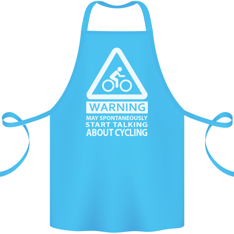 May Start Talking About Cycling Cyclist Cotton Apron 100% Organic Turquoise