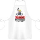 May Start Talking About Cycling Cyclist Cotton Apron 100% Organic White