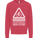 May Start Talking About Cycling Cyclist Kids Sweatshirt Jumper Heliconia