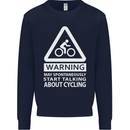 May Start Talking About Cycling Cyclist Kids Sweatshirt Jumper Navy Blue