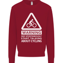 May Start Talking About Cycling Cyclist Kids Sweatshirt Jumper Red