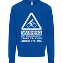 May Start Talking About Cycling Cyclist Kids Sweatshirt Jumper Royal Blue