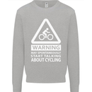 May Start Talking About Cycling Cyclist Kids Sweatshirt Jumper Sports Grey