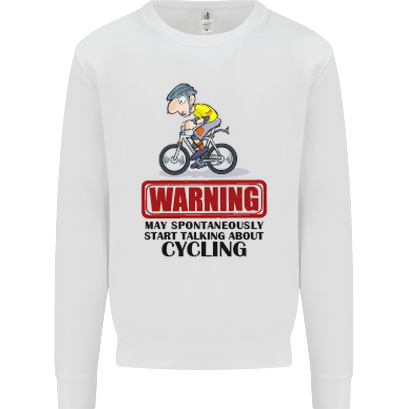 May Start Talking About Cycling Cyclist Kids Sweatshirt Jumper White