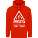May Start Talking About Cycling Cyclist Mens 80% Cotton Hoodie Bright Red